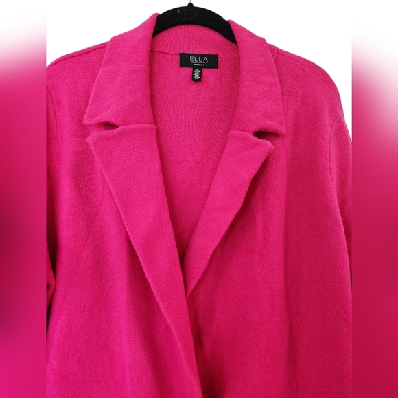 ELLA RAFAELLA Plus Size Relaxed Sweater Blazer Hot pink, 1X - Picture 3 of 8